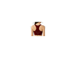 Soutien-gorge de sport pour femme en spandex/polyester, maintien élevé, antibactérien, dos ouvert, décolleté bas, haute élasticité, bretelles croisées, devant uni - Product Image 2