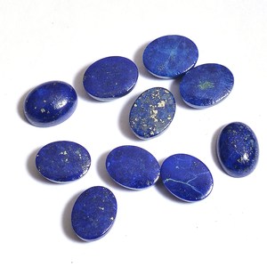 Piedra preciosa de lapislázuli AAA, cabujón liso ovalado de 8x10mm, lapislázuli azul, piedras preciosas semipreciosas naturales, cabinas traseras planas para la fabricación de joyas - Product Image 2