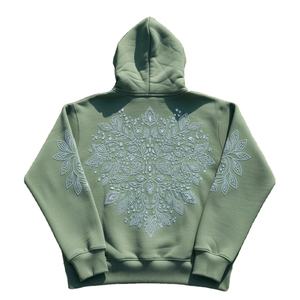 Sweat-shirts à capuche en coton 100% lourd, respirants, avec logo personnalisé en strass, style streetwear pour hommes et femmes, élégants pour l'hiver - Product Image 2
