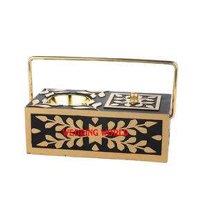 Porte-encens Rectangle en bois fini noir Designer décoratif pour la maison Bakhoor Mubkhar en bois de luxe le plus vendu - Product Image 1