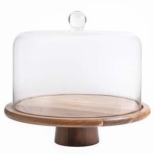 Base para Pastel y Tabla de Charcutería Ecológica de Metal con Tapa de Cúpula y Diseño con Base para Exhibición de Postres, Bodas y Fiestas (12\") - Product Image 1