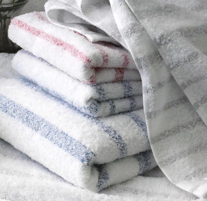 HIORIE Imabari Striped Towel 100% Cotton 60*120cm 300g-400GSM Quick Dry Light Blue Reasonably Soft Bath Spa Towel Logo Pattern