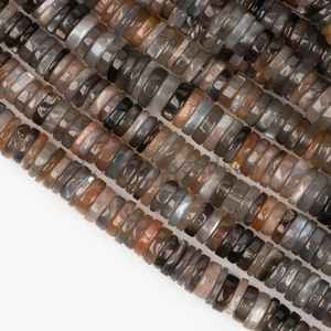 Top qualité or brillant pierre de lune lisse Heishi pneu Rondelle perles 7-8mm pierre en vrac roue coupe perles de pierres précieuses en vrac pour bijoux - Product Image 6