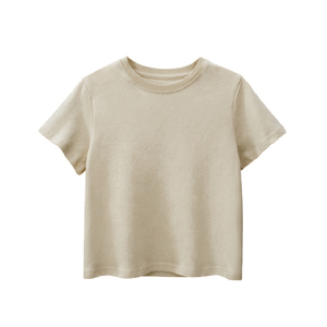 T-shirts courts à col rond pour femmes, t-shirts d'été de haute qualité, respirants, couleur unie, t-shirts courts pour femmes - Product Image 3