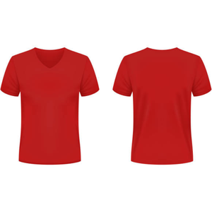 Camiseta con Cuello en V para Hombre y Mujer, de Algodón, Corte Holgado, Manga Corta, Lisa o Estampada, Venta al Por Mayor, Personalizable, Tejido de Punto, Deportiva - Product Image 3