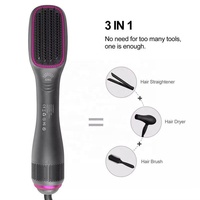Sèche-cheveux en une étape de salon professionnel et peigne à lissage ionique électrique à chauffage rapide