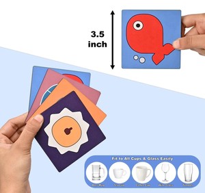 Colorful Graphic Printed <b>Coaster</b> Set <b>Heat</b> Resistant Durable Drink <b>Coasters</b> for Dining Coffee Table Modern Home Decor - Product Image 2