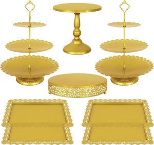 Elegante Soporte de Metal para Tartas y Postres para Fiestas Juveniles, Presentación de Tartas Moderna y Ecológica - Product Image 1