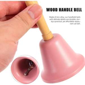Enfants impressionnant son créatif cloche Accent rose poudre enduit cloche en métal gros clochette avec manche en bois fête d'anniversaire déco - Product Image 5