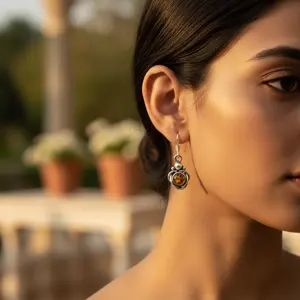 Pendientes de Plata 925 con Gema de Ámbar, Joyería de Moda para Mujer - Product Image 1