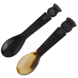 Cuillère en corne de buffle et de boeuf polie avec poignée ergonomique Design Cuillère à café de cuisine de style indien Coutellerie Cadeaux - Product Image 5