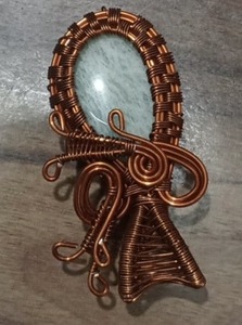 จี้ทองแดงขัดเงาพร้อมอัญมณีผสมธรรมชาติดีไซน์เนอร์ลวดทองแดงหุ้มเครื่องประดับของขวัญสำหรับเครื่องประดับคนรักอัญมณี - Product Image 5