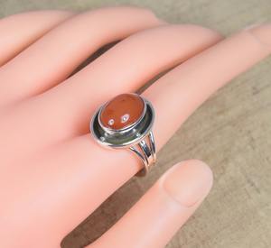 Anillos para mujer, anillo hecho a mano con piedras preciosas de cornalina, accesorios para niñas, anillos de plata de ley sólida 925, joyería con estampado 925 - Product Image 2