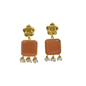 latest trending goldplated brass stone <b>Stud</b> <b>Earring</b> Stone 18K Gold Plated <b>Earrings</b> women <b>fashion</b> jewelry <b>earrings</b> women - Product Image 1