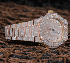 High Quality Luxury Custom Full Iced Moissanite Diamond Sport <b>Watch</b> Stainless Steel Trendy Hip Hop Style Analog Glass Window - Product Image 4