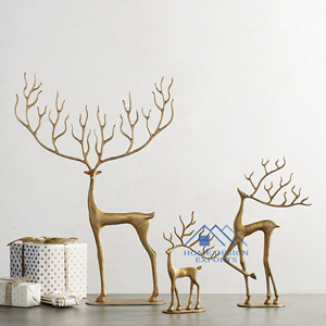 Décor de noël Sculpture de Table de renne pour décorations de Table 2022 nouvelle collection Sculpture de Table de cerf en Aluminium en métal - Product Image 5