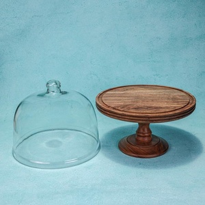 Campana de Cristal con Base de Madera, Ecológica, Hecha a Mano, Cubierta para Exhibición de Alimentos, Centro de Mesa para Bodas, Fiestas y Buffets - Product Image 3