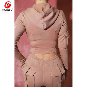 ชุดวอร์มผู้หญิง2ชิ้นแบบปรับแต่งได้ชุดออกกำลังกายแบบสแปนเด็กซ์ - Product Image 4