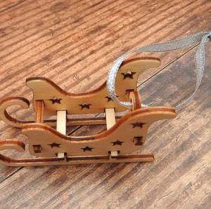 Material de madera Forma única Trineo de Navidad Estilo elegante Hecho a mano Venta caliente Trineo de Navidad de la más alta calidad - Product Image 1