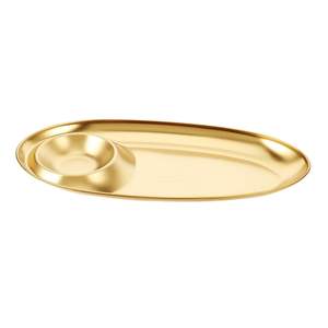 Plaque métallique en acier inoxydable avec finition brillante miroir, parfaite pour les repas de fête, servant des plats et des collations avec style - Product Image 1