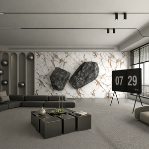 PVC DStona Decorative Sheets Marble Finish Waterproof <b>Panels</b> for Wall Cladding Interior Elevation and Ceiling Use Fire Resistant - Product Image 1