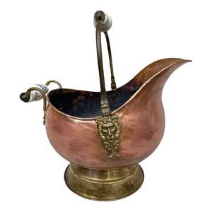 Seau à charbon en cuivre finition antique en métal cuivre pur pour l'intérieur de la maison et la décoration vintage traditionnelle - Product Image 4