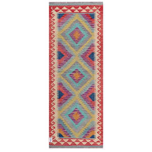 Alfombra Kilim de Maimana, Afganistán, 198 x 75 cm, Alfombras y Juegos de Alfombras - Product Image 1