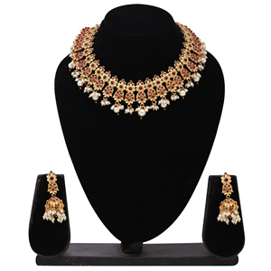 Antique South <b>Indian</b> Vintage Brass Jewelry <b>Set</b> Trendy Link Chain Necklace Fashionable Chapado Mate Antiguo Style Orthodox - Product Image 1