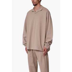 Heavy Weight Everyday L/S Polo Custom OEM Bulk Premium Alta calidad 100% Algodón Piqué Hombres Relajado Fit Polo Fabricante - Product Image 6