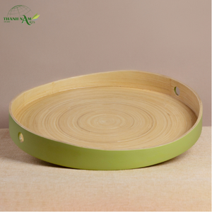 Plateau de service en bambou tressé artisanal, laqué sur mesure, écologique, durable et au design moderne - Product Image 5