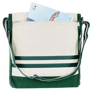 Sac messager léger en toile premium, style bohème vintage à rayures, pour ordinateur portable, voyage, toutes saisons, fermeture éclair - Product Image 3