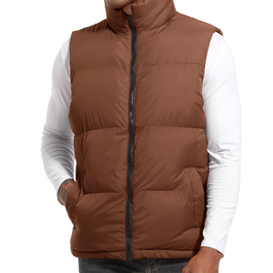 Gilet matelassé zippé en toile respirante et légère pour homme, style décontracté, avec logo personnalisé, vêtement d'extérieur d'hiver, anti-UV, rembourrage chauffant, col montant - Product Image 1