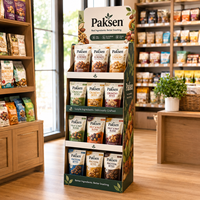 Étagère de présentation en carton ondulé pour les produits croustillants, stand promotionnel pour les aliments