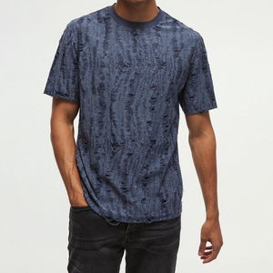 Vente en gros T-shirt épais T-shirt vierge de détresse surdimensionné pour hommes T-shirt de taille décontractée T-shirts personnalisés de taille surdimensionnée pour hommes - Product Image 2