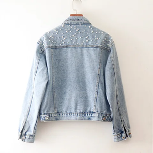 Chaqueta vaquera gris de alta calidad para mujer, nuevo diseño para mujer, venta al por mayor, ropa de moda barata de alta calidad - Product Image 2