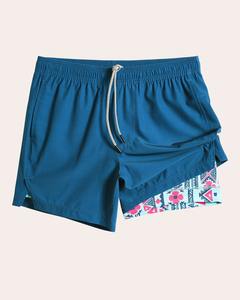 Shorts de bain pour hommes à séchage rapide, respirants, taille élastique, 100 % coton, délavés à l'acide, imprimés par transfert thermique - Product Image 2