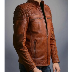 Chaqueta de Cuero para Hombre, Diseño Nuevo, Transpirable, Personalizada, Ajustada, Negra, Informal, de Algodón, OEM - Product Image 3
