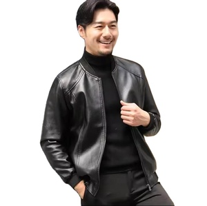 Causal <b>Vintage</b> Leather Jacket Jacket Men's Spring Design Motorcycle Wearing Pockets PU Leather Jacket Custom Design - Product Image 2