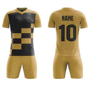 Venta al por mayor 2024 Custom Soccer Team Jersey Uniforms Golden Football Kits Vintage manga corta XL Camisas No hay comentarios todavía - Product Image 3