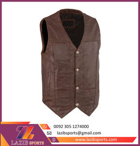 Chaleco de cuero con cuello en V Ropa de abrigo informal transpirable para el servicio OEM de invierno disponible - Product Image 5