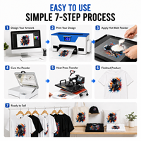 Impresora Comercial de Transferencia Térmica DTF con Cabezal de Impresión Único XP600, Pantalla Táctil, Circulación de Tinta Blanca para Impresión de Prendas A3