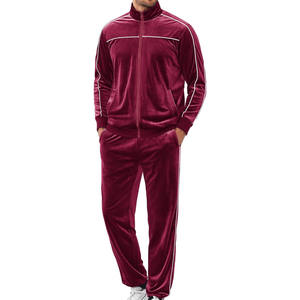 Top Trend Winter <b>Velour</b> <b>Tracksuit</b> for Men Custom Printing Hoodie and Jogging Sports Pants Set 2Pcs Men's Outfit - Product Image 4