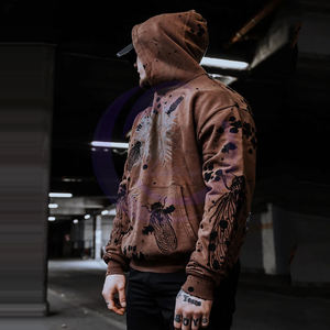 Make Own 400 Gsm Acid Wash Hoodies Winter Outer Casual Wear Lavage facile avec col à capuche de haute qualité - Product Image 2