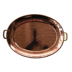 Plateau de service en cuivre martelé de créateur Plateau fait à la main écologique Taille personnalisée Plateau de table de luxe moderne de haute qualité - Product Image 1
