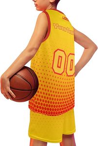 Uniforme de basket-ball léger 100% polyester pour adultes, style unique, couleur unie, haute qualité, taille plus, ensemble respirant - Product Image 2