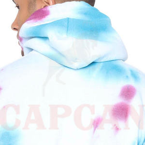 Nouveau Couple ample coton à manches longues pull à capuche hiver polaire agneau cravate colorant Logo personnalisé approvisionnement en gros - Product Image 3