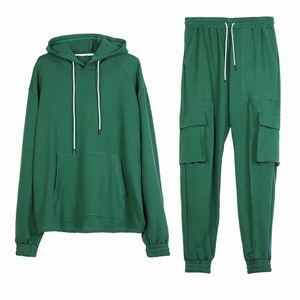 ชุดวอร์มสองชิ้นแขนยาวของผู้ชายชุดวอร์มฤดูหนาวพร้อมกางเกงจ็อกเกอร์ชุดสูทแบบซ้อนกัน - Product Image 6