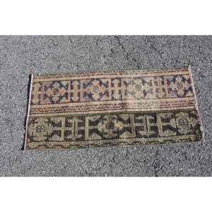 Alfombra de 1.5x3.1 pies, Alfombra Turca Vintage, Alfombra con Puntos Azules - Product Image 3