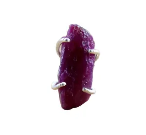 92.5 Sterling Silver Bạc Màu Tự Nhiên Của Ruby Thô Đá Quý Nhẫn 2020 Bán Buôn Nhà Sản Xuất Chính Hãng Chất Lượng Cao