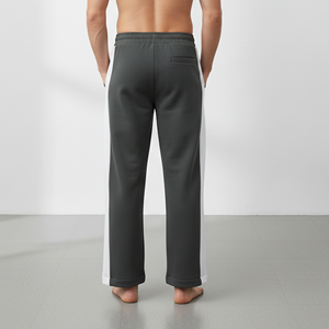 Pantalons de jogging décontractés pour hommes en toile épaisse et respirante, coupe large, avec cordon de serrage et couleur personnalisée, vente en gros - Product Image 2